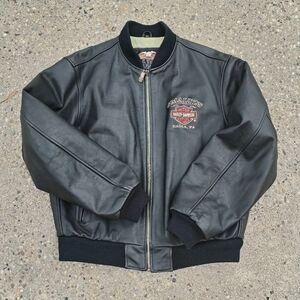 Smalt’z Harley-Davidson Heavy Duty Leather Jacket Men’s Large Eagle PA Biker